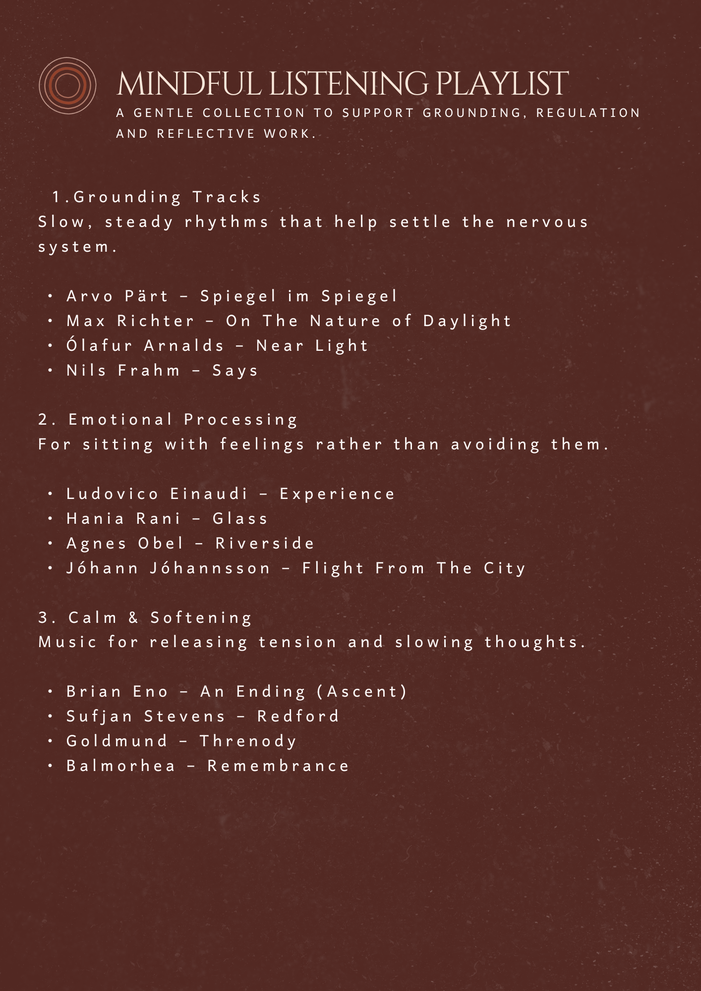 Mindful Listening Playlist - Free Download